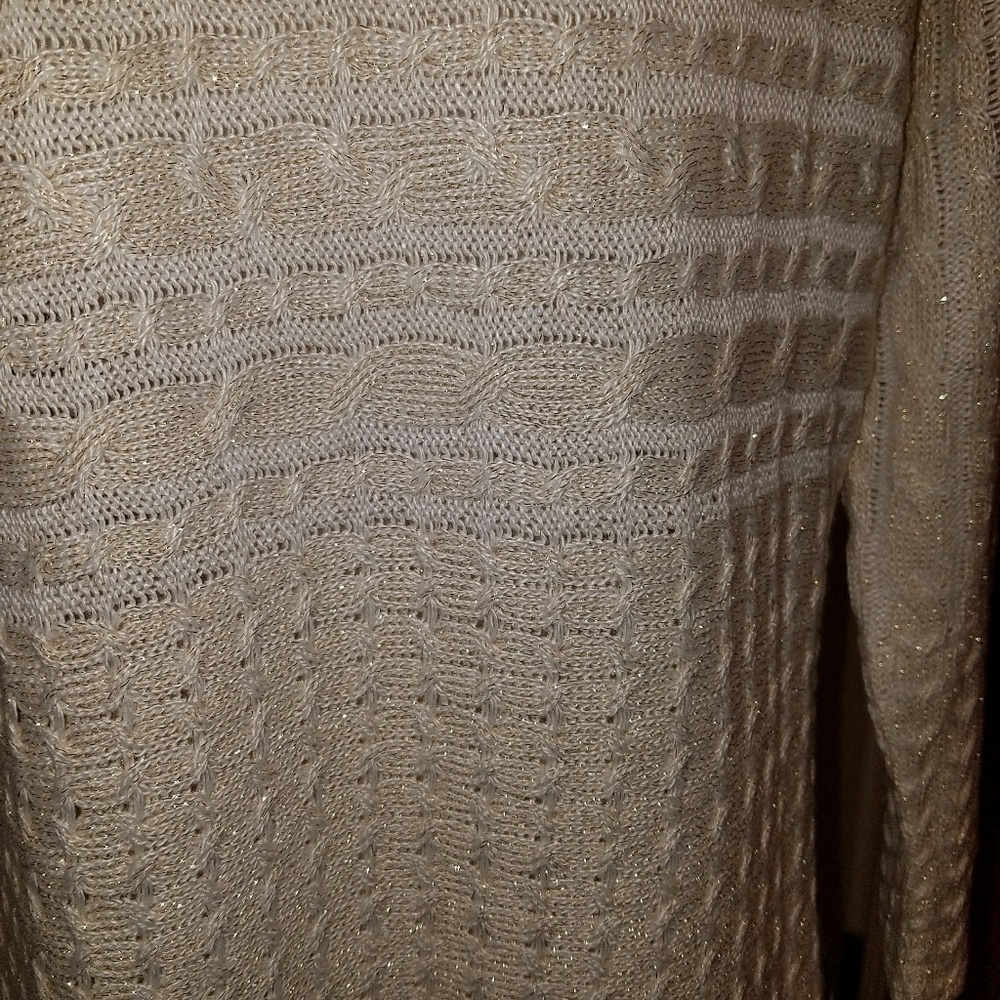 Ruby Rd Xl Cream Metallic Sweater - image 5